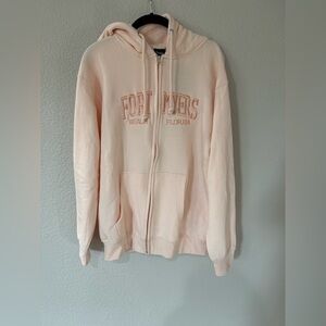 Fort Myers Beach Florida Pink Zip Up Hoodie Women’s Size Large Comfortex USA
